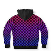 Bisexual Pride Black Contrast Checkered Pullover Hoodie Fashion Hoodie - AOP PRIDE MODE